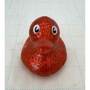 Red Sparkly Rubber‎ Duck  2-Inch Mini-Plastic/Rubber Figure